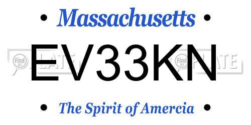 EV33KN Massachusetts License Plate