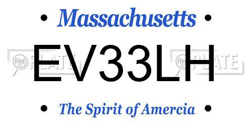 EV33LH Massachusetts License Plate