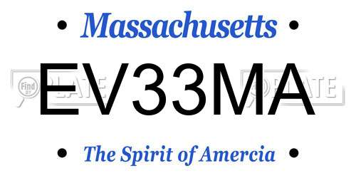 EV33MA Massachusetts License Plate