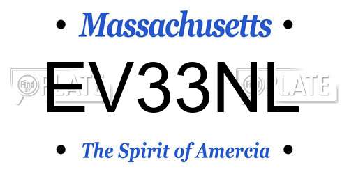 EV33NL Massachusetts License Plate