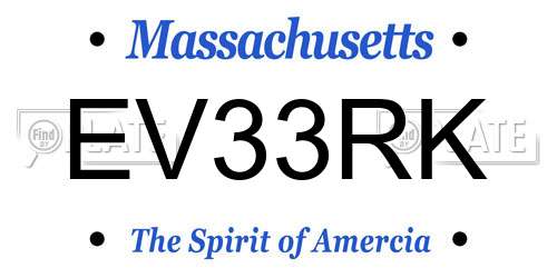 EV33RK Massachusetts License Plate