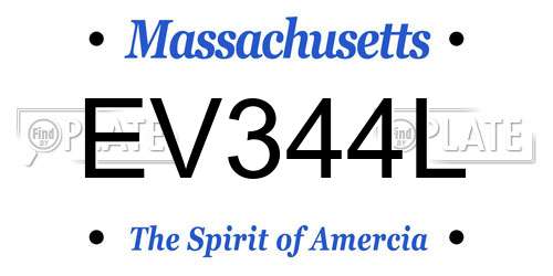 EV344L Massachusetts License Plate