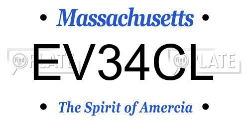 EV34CL Massachusetts License Plate