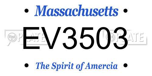 EV3503 Massachusetts License Plate