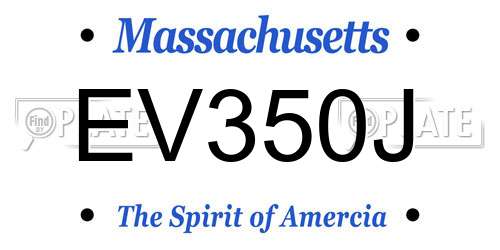 EV350J Massachusetts License Plate