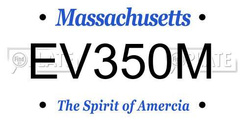 EV350M Massachusetts License Plate