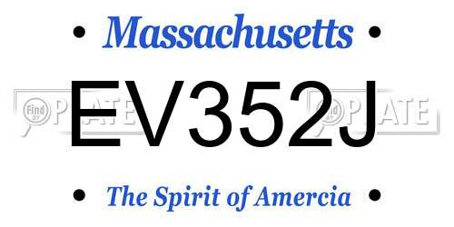 EV352J Massachusetts License Plate