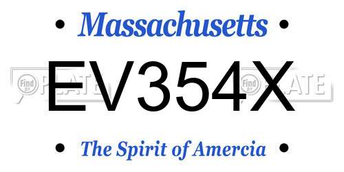EV354X Massachusetts License Plate