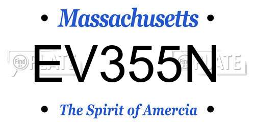 EV355N Massachusetts License Plate