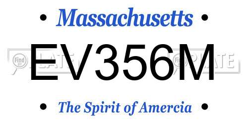 EV356M Massachusetts License Plate