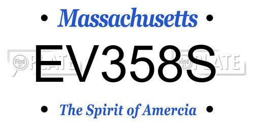EV358S Massachusetts License Plate