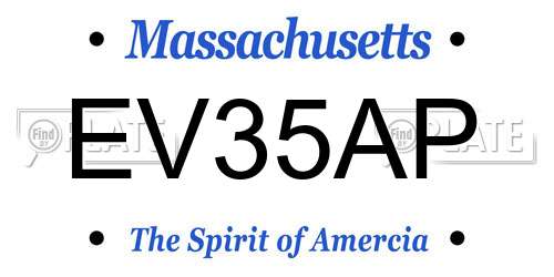 EV35AP Massachusetts License Plate