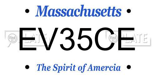 EV35CE Massachusetts License Plate
