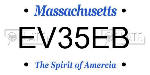 EV35EB Massachusetts License Plate