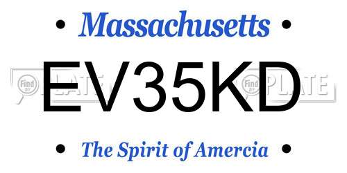 EV35KD Massachusetts License Plate