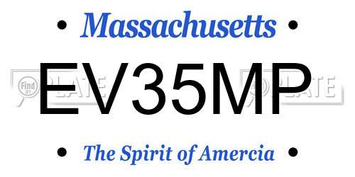 EV35MP Massachusetts License Plate