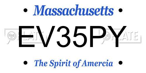 EV35PY Massachusetts License Plate