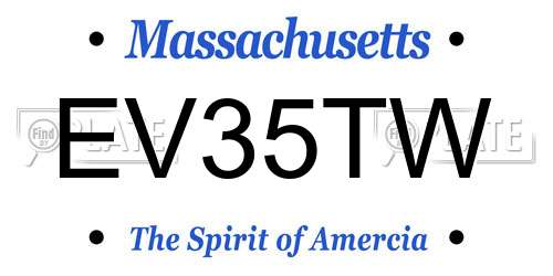 EV35TW Massachusetts License Plate
