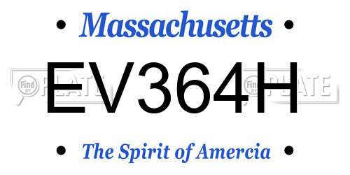 EV364H Massachusetts License Plate