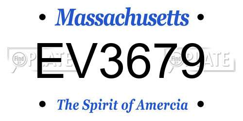 EV3679 Massachusetts License Plate