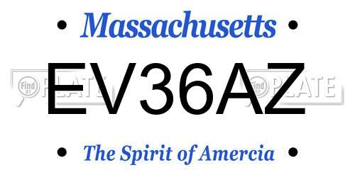 EV36AZ Massachusetts License Plate
