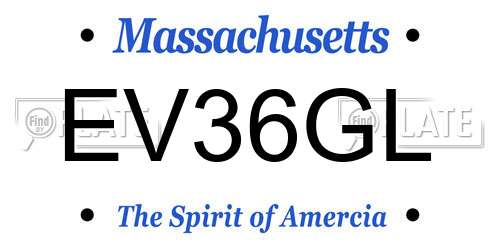 EV36GL Massachusetts License Plate