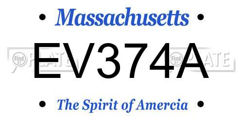 EV374A Massachusetts License Plate