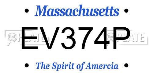 EV374P Massachusetts License Plate