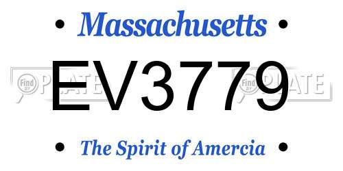 EV3779 Massachusetts License Plate