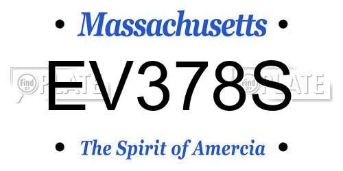 EV378S Massachusetts License Plate
