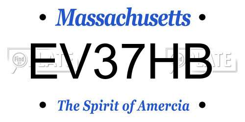 EV37HB Massachusetts License Plate