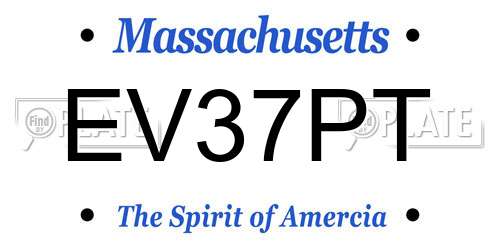 EV37PT Massachusetts License Plate