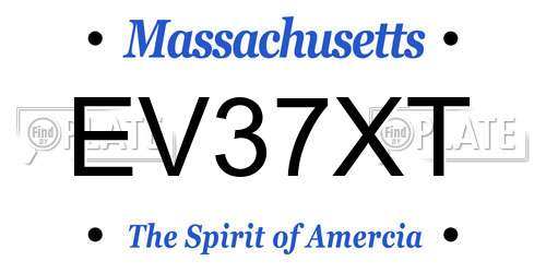 EV37XT Massachusetts License Plate