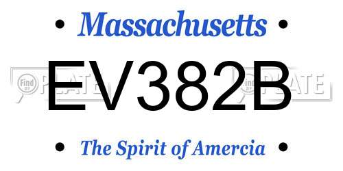 EV382B Massachusetts License Plate