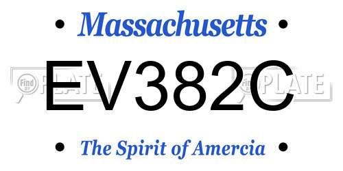 EV382C Massachusetts License Plate