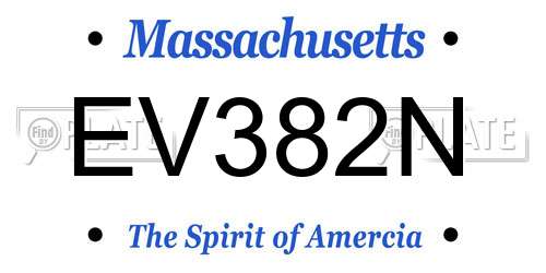 EV382N Massachusetts License Plate