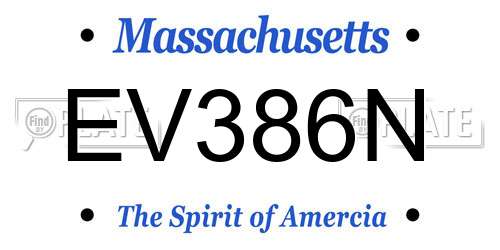 EV386N Massachusetts License Plate