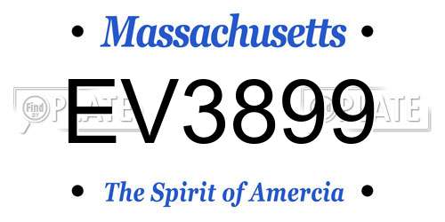 EV3899 Massachusetts License Plate