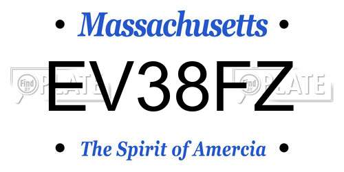 EV38FZ Massachusetts License Plate