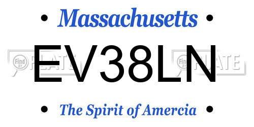 EV38LN Massachusetts License Plate