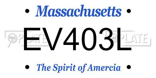 EV403L Massachusetts License Plate