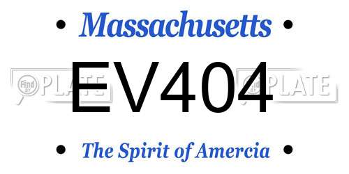 EV404 Massachusetts License Plate