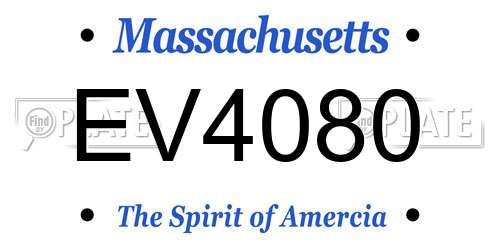 EV4080 Massachusetts License Plate
