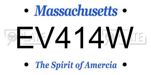 EV414W Massachusetts License Plate