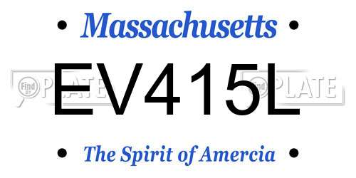 EV415L Massachusetts License Plate
