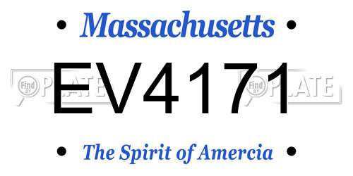 EV4171 Massachusetts License Plate