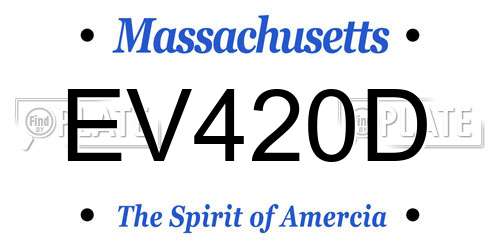 EV420D Massachusetts License Plate