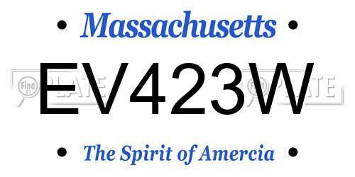 EV423W Massachusetts License Plate
