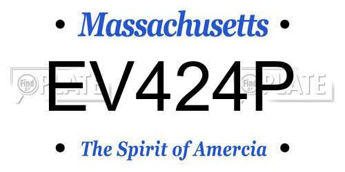 EV424P Massachusetts License Plate