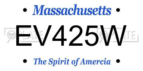 EV425W Massachusetts License Plate